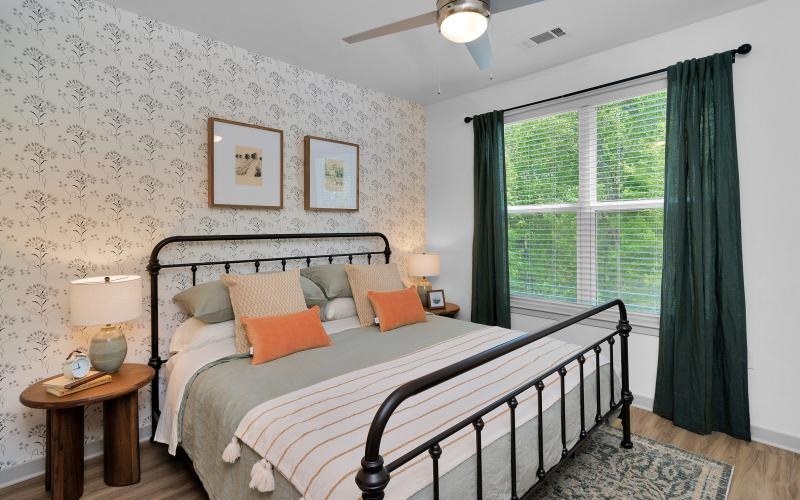 large windows in bedroom