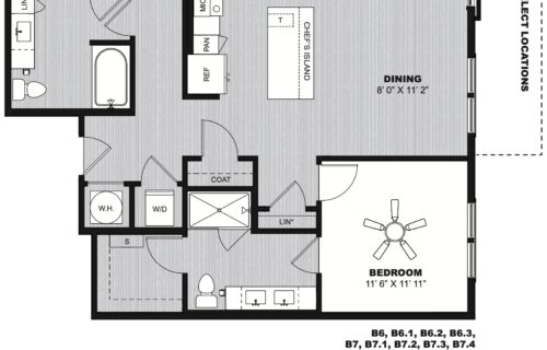 The Ultimate in Apartment Living - spacious two-bedroom luxury apartment floor plan