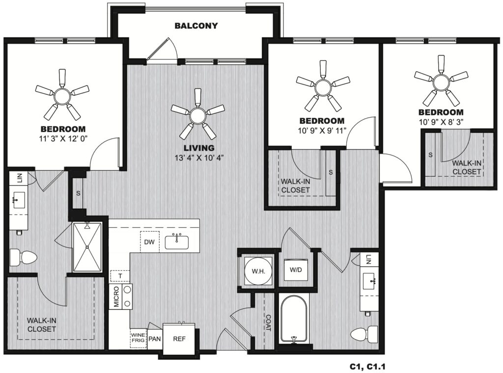 Live in Luxury Every Single Day - luxury Charlotte three-bedroom and two-bathroom floor plan